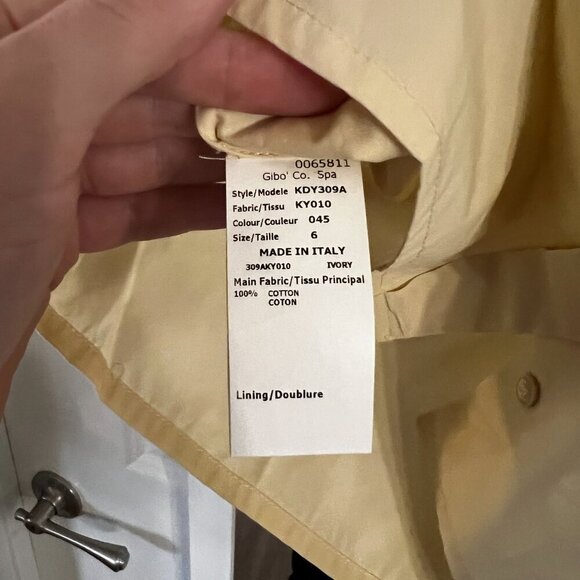 1006 Michael Kors Collection Button Up Short Sleeve Blouse Size 6 Color Cream - Picture 5 of 6